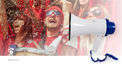 10W Megaphone with Built-in Microphone - White