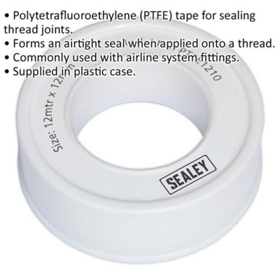 10x 12mm x 12m White PTFE Water Pipe Thread Seal Tape Watertight Plumbing Wrap