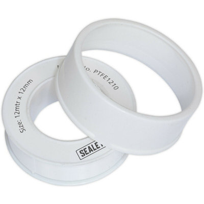 10x 12mm x 12m White PTFE Water Pipe Thread Seal Tape Watertight Plumbing Wrap - 4