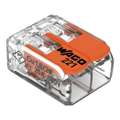10x 2 Way WAGO 221-412 Series Reusable Electrical Wire Cable Connectors Compact