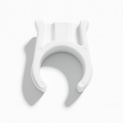 10x 22mm Single Snap-In Open Pipe Clip White - Plastic Wall Mount ...