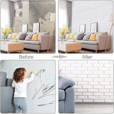 3D Wallpaper DIY 3D Brick Stone Pattern Self-Adhesive Waterproof Wall Stickers 7077cm Wall Panels For