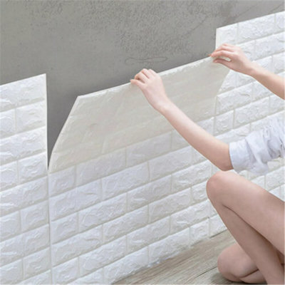 3D Soft Foam Brick Wallpaper Roll – Self-Adhesive Waterproof Wall Stickers, 70x200cm