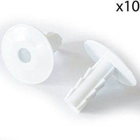 10x 8mm White Single Cable Bushes Feed Through Wall Cover Coaxial Hole Tidy Cap
