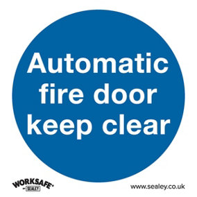 10x AUTOMATIC FIRE DOOR KEEP CLEAR Safety Sign - Rigid Plastic 80 x 80mm Warning