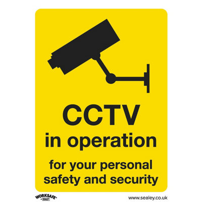 10x CCTV IN OPERATION Security Safety Sign - Self Adhesive 75 x 100mm ...