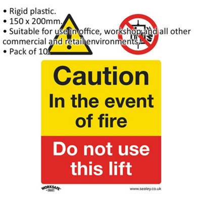 10x DO NOT USE THIS LIFT Health & Safety Sign Rigid Plastic 150 x 200mm Warning