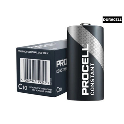 10x Duracell S19031 C Cell PROCELL Alkaline Constant Power Industrial Batteries