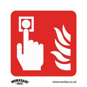 10x FIRE ALARM SYMBOL Health & Safety Sign - Rigid Plastic 80 x 80mm Warning