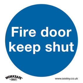 10x FIRE DOOR KEEP SHUT Health & Safety Sign Rigid Plastic 80 x 80mm Warning