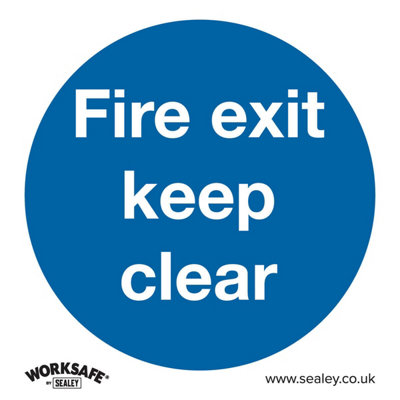 10x FIRE EXIT KEEP CLEAR Health & Safety Sign Rigid Plastic 200 x 200mm Warning