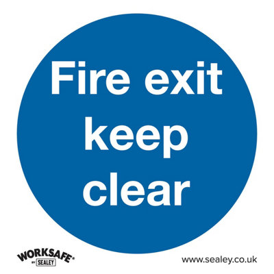 10x FIRE EXIT KEEP CLEAR Health & Safety Sign Self Adhesive 200 x 200mm Sticker