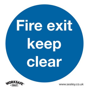 10x FIRE EXIT KEEP CLEAR Health & Safety Sign Self Adhesive 200 x 200mm Sticker