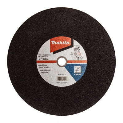10x Makita B-10665 Abrasive Chop Saw Wheel Metal Cut 355mm x 3 x 25.4mm - 2414EN
