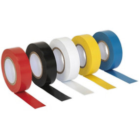 10x MIXED PVC Insulation Tape - 19mm x 20m Self Extinguishing Electrical Wire