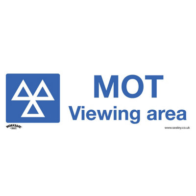 10x MOT VIEWING AREA Health & Safety Sign - Rigid Plastic 300 x 100mm Warning
