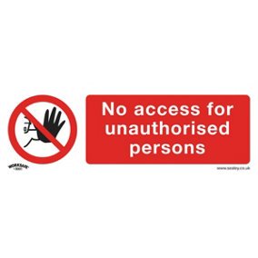 10x NO ACCESS Health & Safety Sign - Rigid Plastic 300 x 100mm Warning Plate