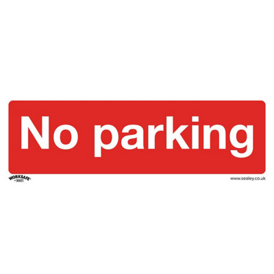 10x NO PARKING Health & Safety Sign - Rigid Plastic 300 x 100mm Warning Plate