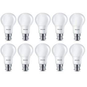 10x Philips LED Frosted B22 60w Warm White Bayonet Cap Light Bulbs Lamp 806 Lm