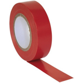 10x Red PVC Insulation Tape - 19mm x 20m Self Extinguishing Electrical Wire