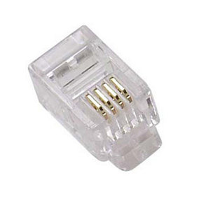 10x RJ11 RJ12 Gold Crimp Plugs 6P4C 4 Contact Pin End Connector ADSL FAX