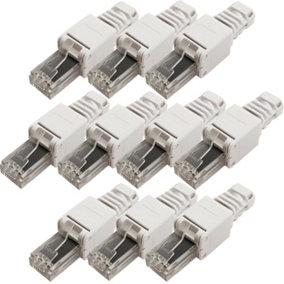 10x RJ45 CAT6a Tool-less Connectors & Boot - UTP Ethernet Plugs - NO CRIMP TOOL
