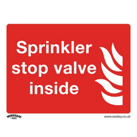 10x SPRINKLER STOP VALVE Health & Safety Sign Rigid Plastic 200 x 150mm Warning