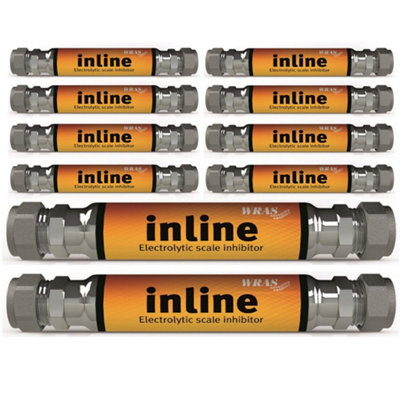 10x Trappex Inline Electrolytic Scale Reducer Inhibitor 15mm Compression WRAS