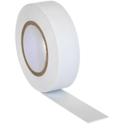 10x White Pvc Insulation Tape - 19mm X 20m Self Extinguishing 