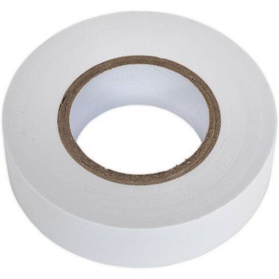 10x White PVC Insulation Tape - 19mm x 20m Self Extinguishing Electrical Wire