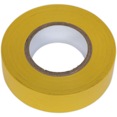 10x Yellow PVC Insulation Tape - 19mm x 20m Self Extinguishing Electrical Wire