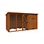 10x4 Animal House & Run 12mm Shed - L115 x W115 x H157.5 cm - Solid Wood/Softwood/Pine - Burnt Orange