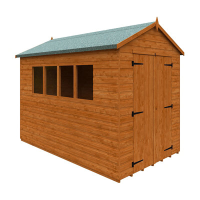 10x6 Workshop 12mm Shed - L295 x W175 x H240.5 cm - Solid Wood/Softwood/Pine - Burnt Orange