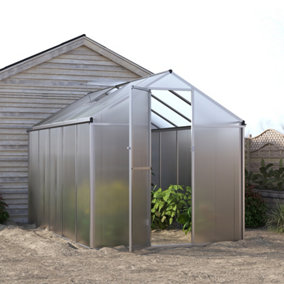 10x6ft Sliver Walk in Greenhouse Polycarbonate Greenhouse with Window