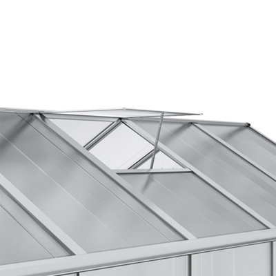 10x6ft Sliver Walk in Greenhouse Polycarbonate Greenhouse with Window - 5