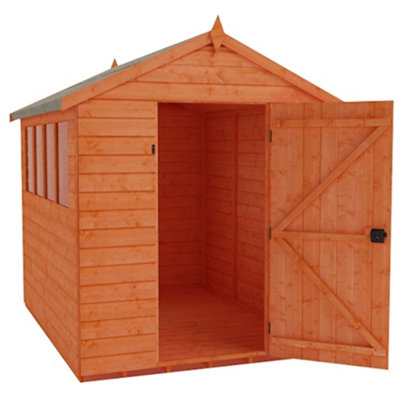 10x7 (3.05m x 2.13m) Wooden Tongue & Groove APEX Shed With 4 Windows & Single Door (12mm T&G Floor & Roof) (10ft x 7ft) (10x7)