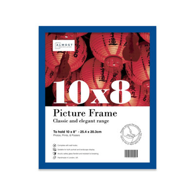 10x8 Blue Picture Frame (25.4 x 20.3cm) Poster, Photo, Artwork, Gallery Wall or Print