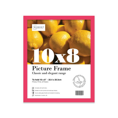 10x8 Bright Pink Picture Frame (25.4 x 20.3cm) Poster, Photo, Artwork, Gallery Wall or Print