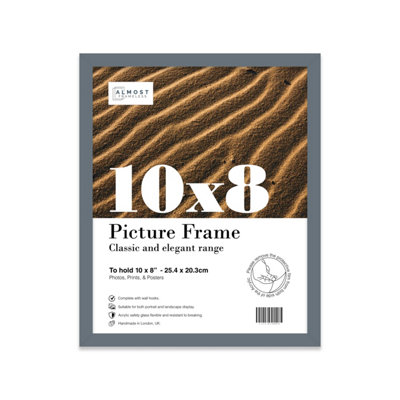 10x8 Grey Picture Frame (25.4 x 20.3cm) Poster, Photo, Artwork, Gallery Wall or Print