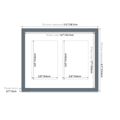 10x8 Inch 2 Opening Photo Collage Frame, Display Two 6x4 Inch Photos ...