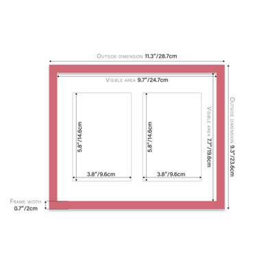 10x8 Inch 2 Opening Photo Collage Frame, Display Two 6x4 Inch Photos ...