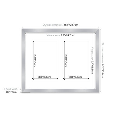 10x8 Inch 2 Opening Photo Collage Frame, Display Two 6x4 Inch Photos ...