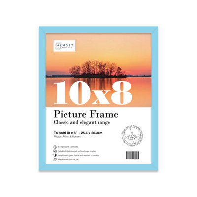 10x8 Light Blue Picture Frame (25.4 x 20.3cm) Poster, Photo, Artwork, Gallery Wall or Print
