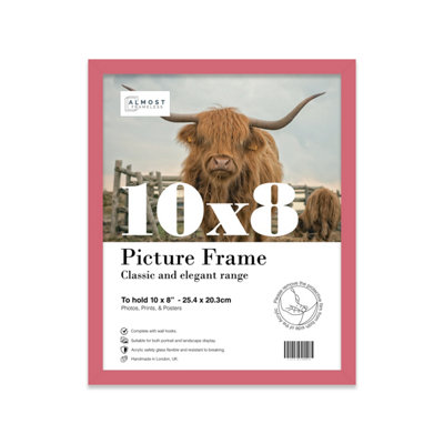 10x8 Pink Picture Frame (25.4 x 20.3cm) Poster, Photo, Artwork, Gallery Wall or Print