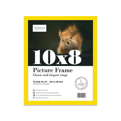 10x8 Yellow Picture Frame (25.4 x 20.3cm) Poster, Photo, Artwork, Gallery Wall or Print