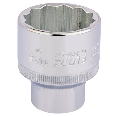 11/16" 1/2" Square Drive Elora Whitworth Bi-Hexagon Socket 24880