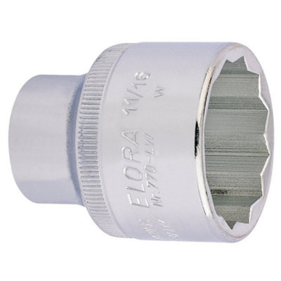 11/16" 1/2" Square Drive Elora Whitworth Bi-Hexagon Socket 24880
