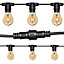 11.4m LED Festoon Kit with 20x E27 Bulb Holders - 22 LED Bulbs Included