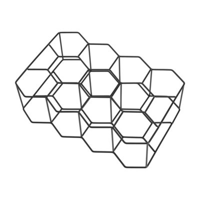 11 Bottle Storage Creative Hexagon Steel Wine Rack W 45x D 22x H 49.5 cm