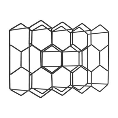 11 Bottle Storage Creative Hexagon Steel Wine Rack W 45x D 22x H 49.5 cm - 3